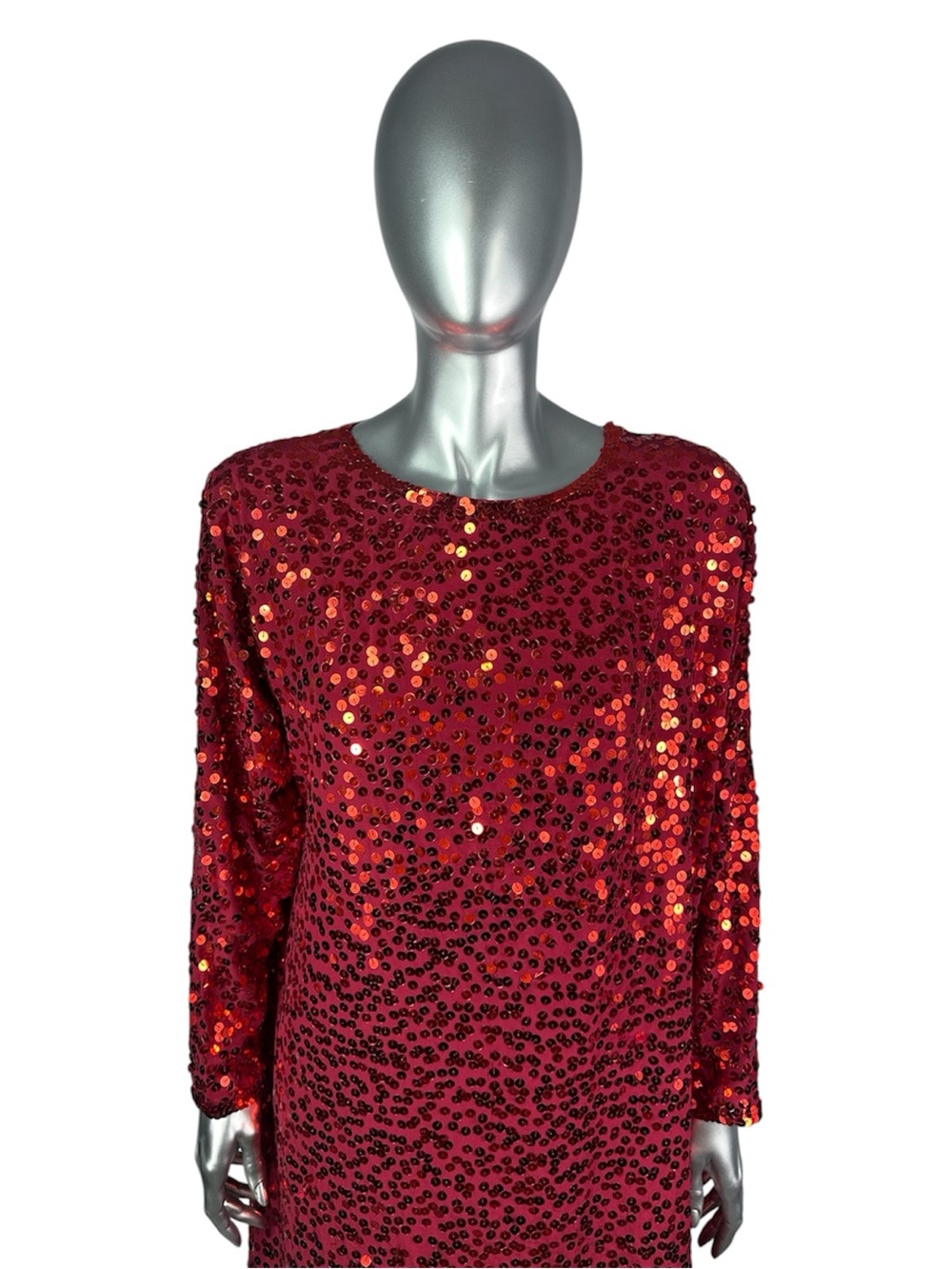 Red Sequin Dress, Sz 2XL, Flagg Etc Designer, Vintage 1980’s